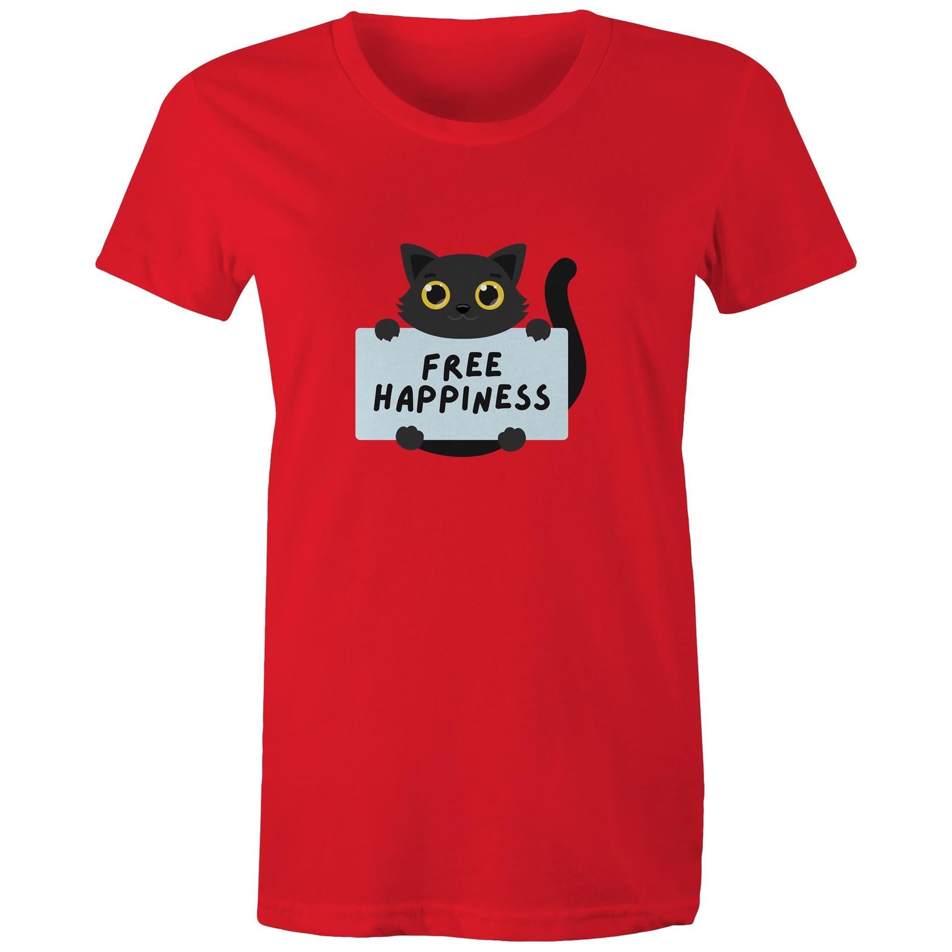Women's Maple Tee Free Happiness Print 