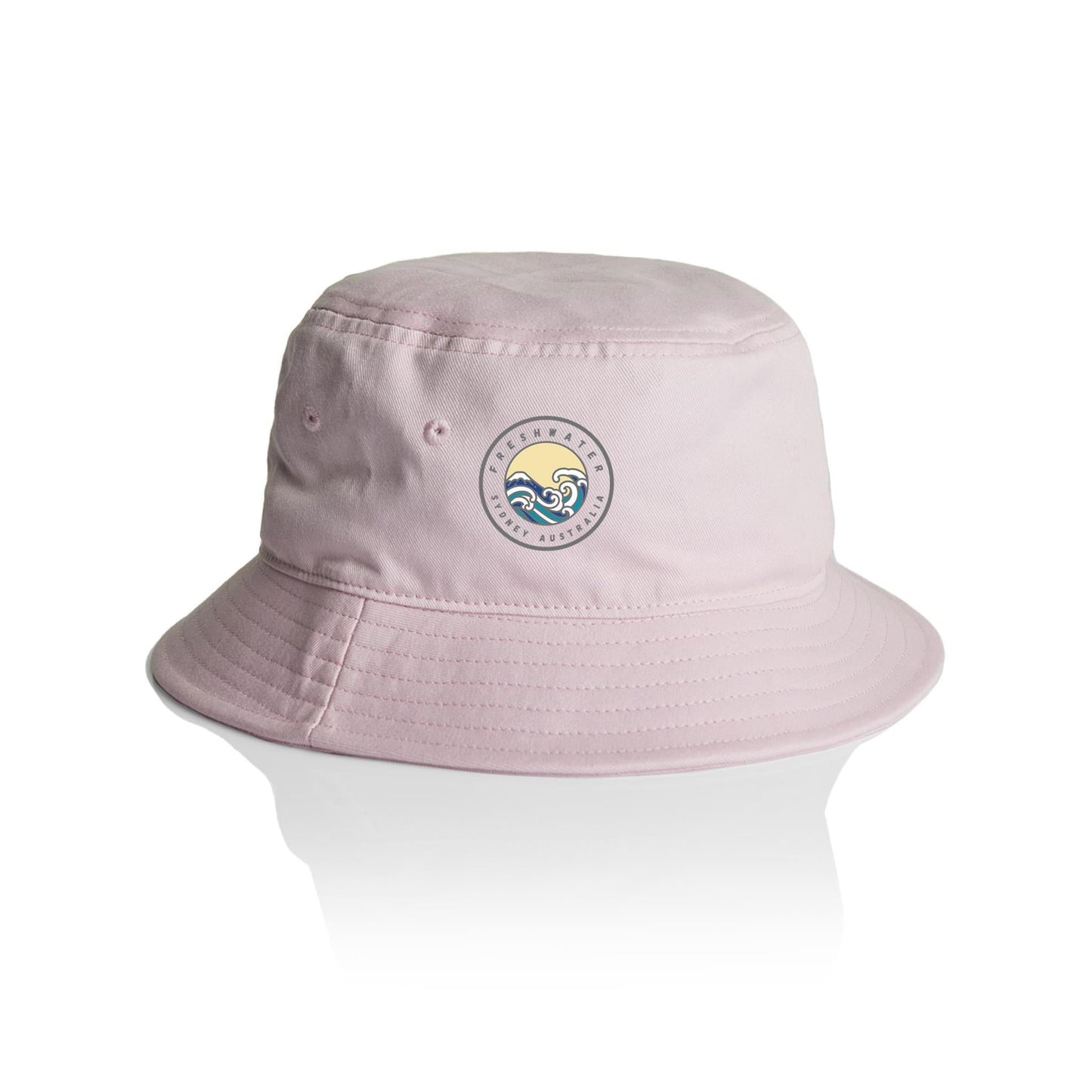 AS Colour Bucket Hat Freshwater Australia custom logo grey font 