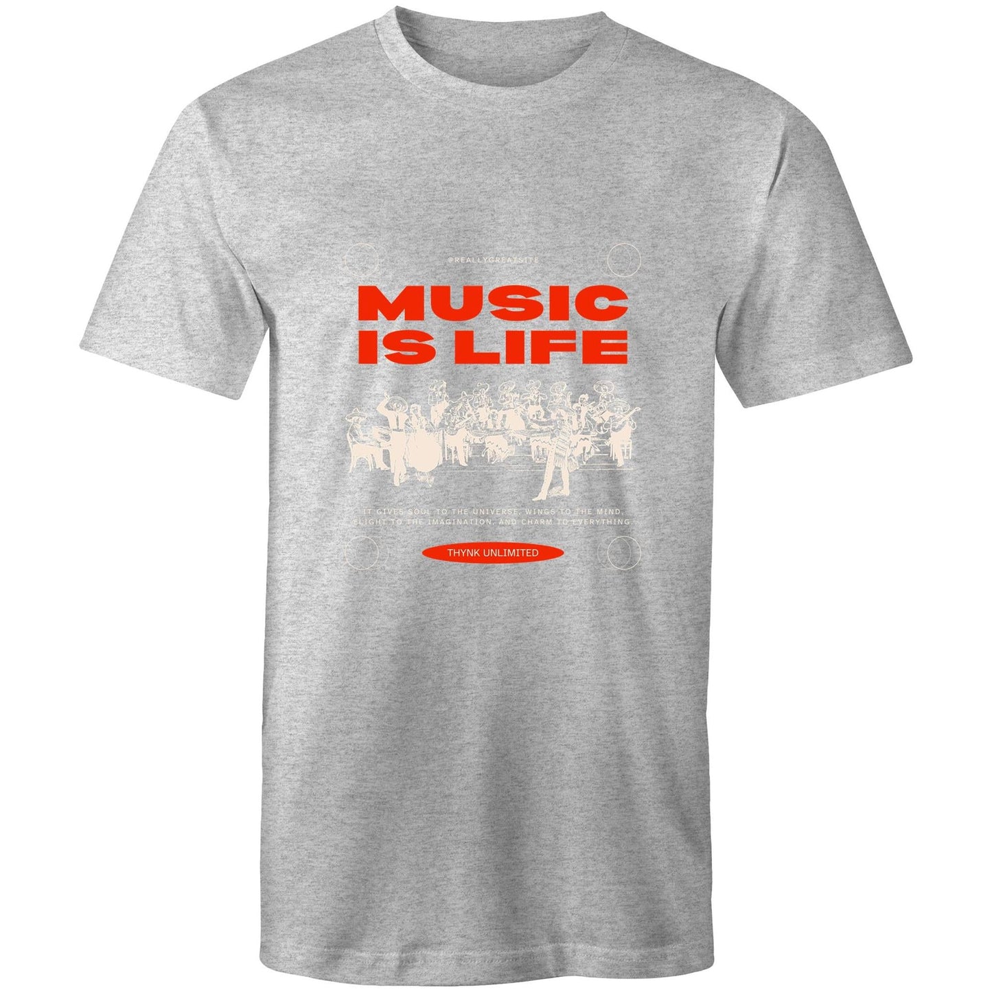 Mens T-Shirt Music is my life custom logo 