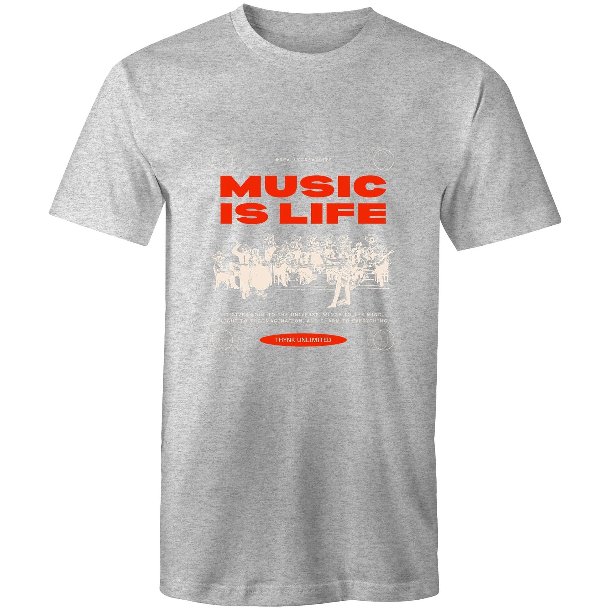 Mens T-Shirt Music is my life custom logo 