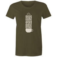 Women's Maple Tee Coffee Print 