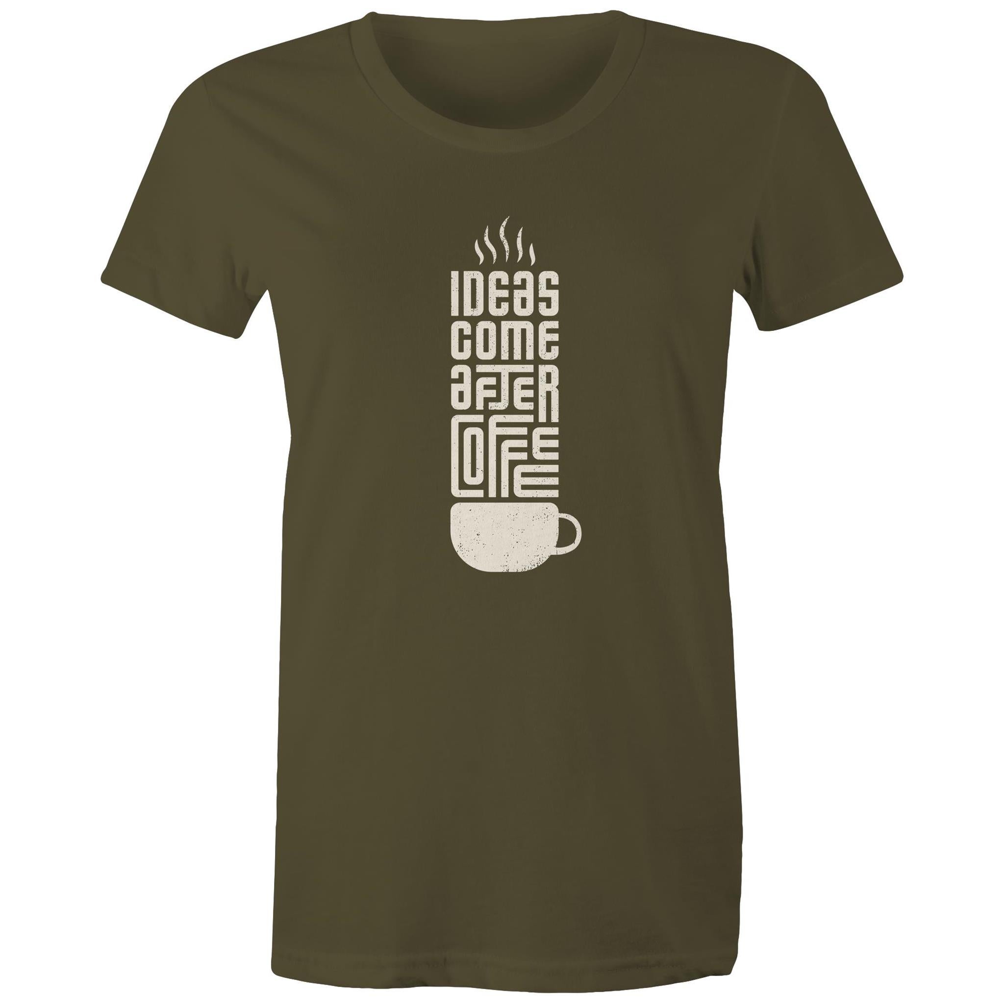 Women's Maple Tee Coffee Print 