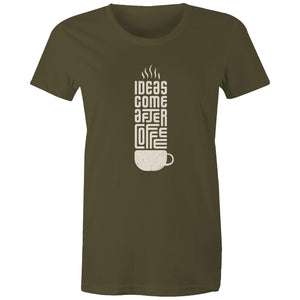 Women's Maple Tee Coffee Print 