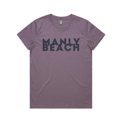 Lost Manly Custom Logo Manly Beach Edition AS Colour Women's Maple Tee. - Lost Manly Shop
