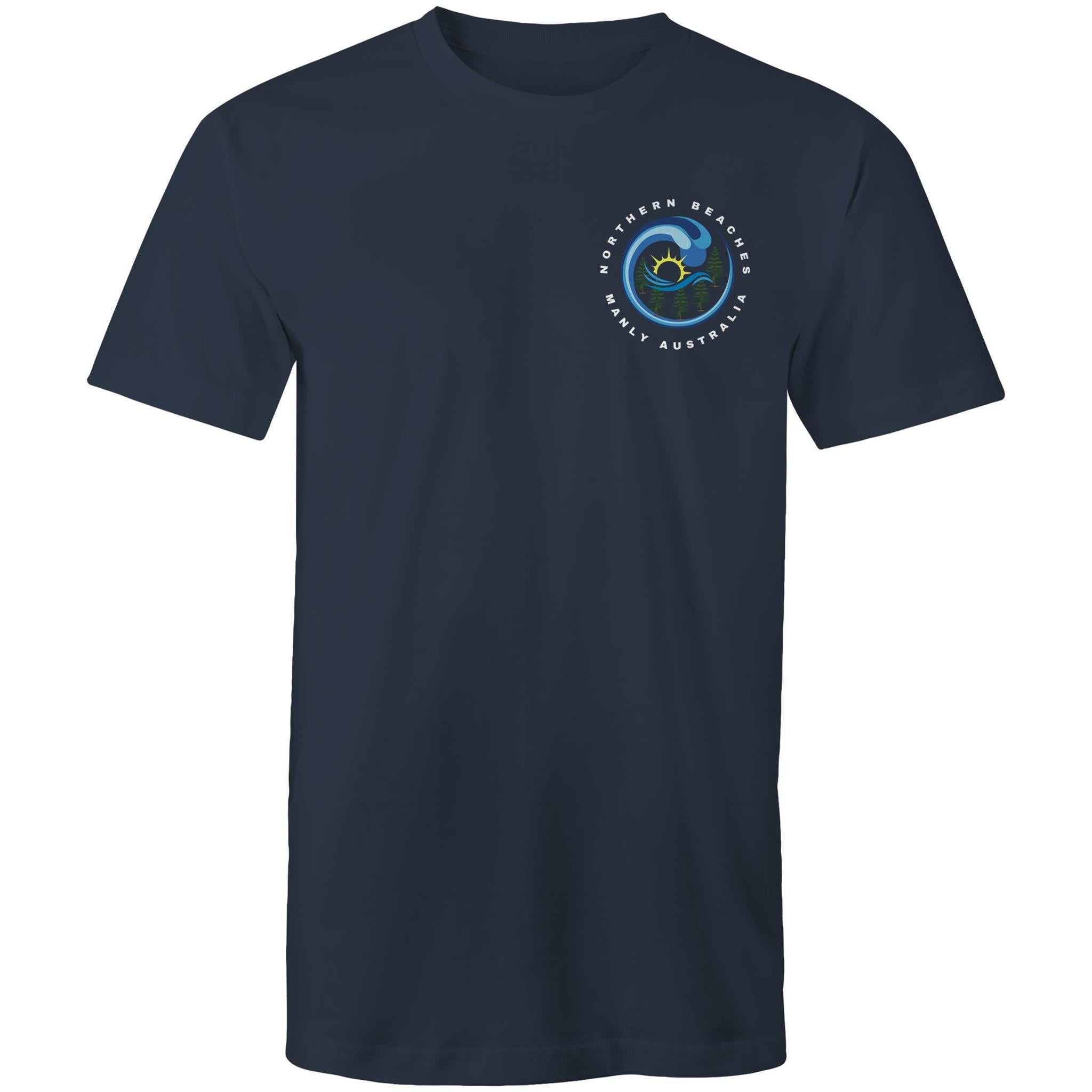 Northern Beaches Manly Australia small white font logo on Cotton T-Shirt Ogo Merch