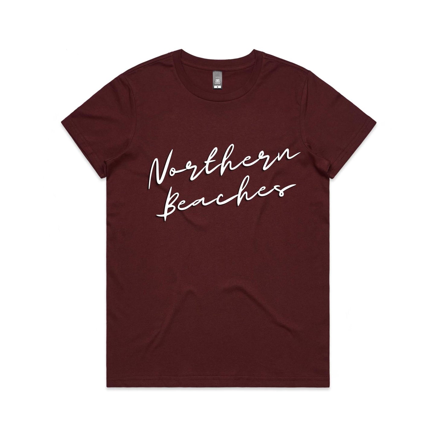 Lost Manly custom logo Northern Beaches AS Colour Women's Maple Tee - Lost Manly Shop