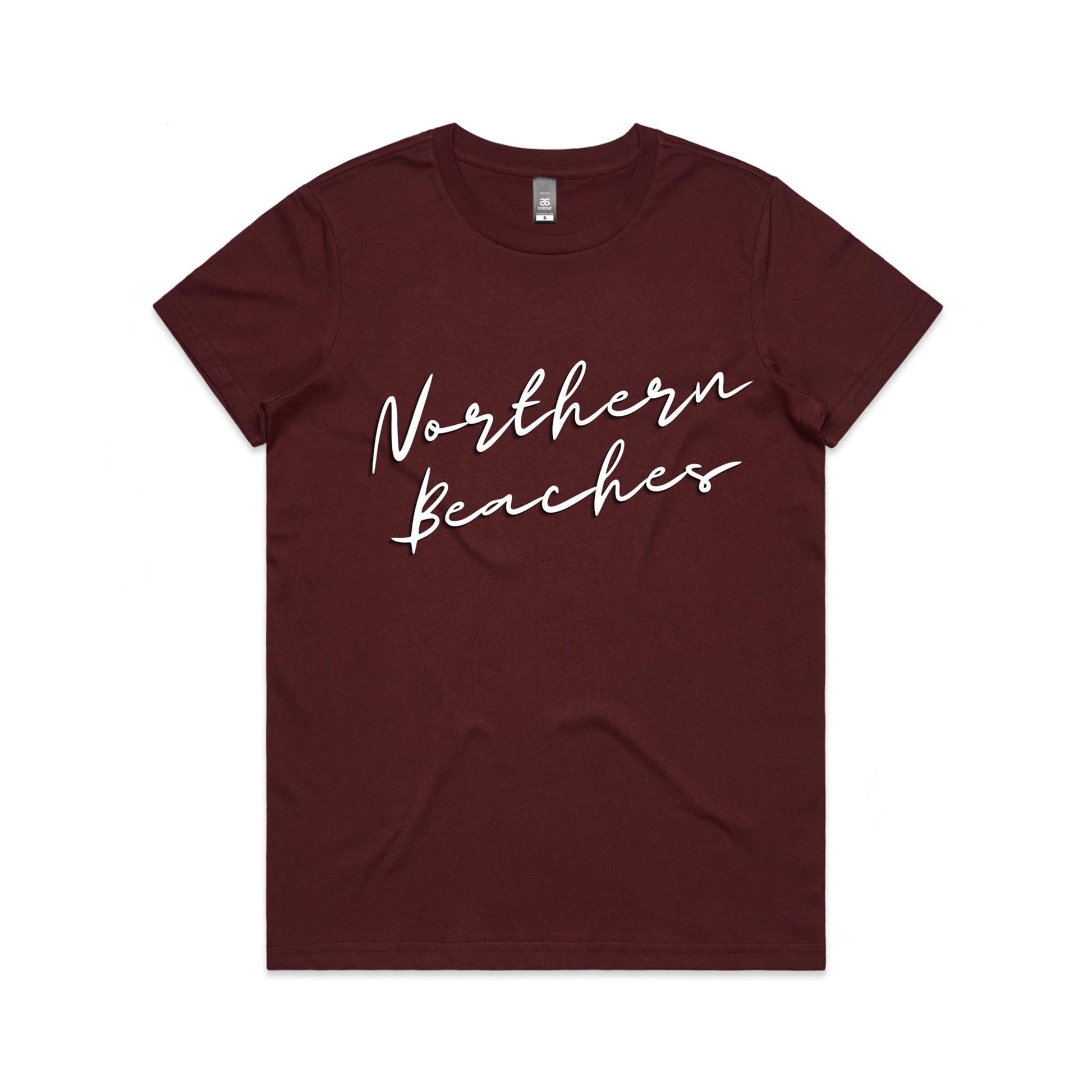 Lost Manly custom logo Northern Beaches AS Colour Women's Maple Tee - Lost Manly Shop