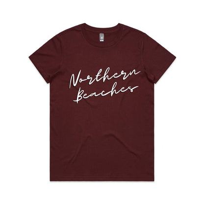 Lost Manly custom logo Northern Beaches AS Colour Women's Maple Tee - Lost Manly Shop