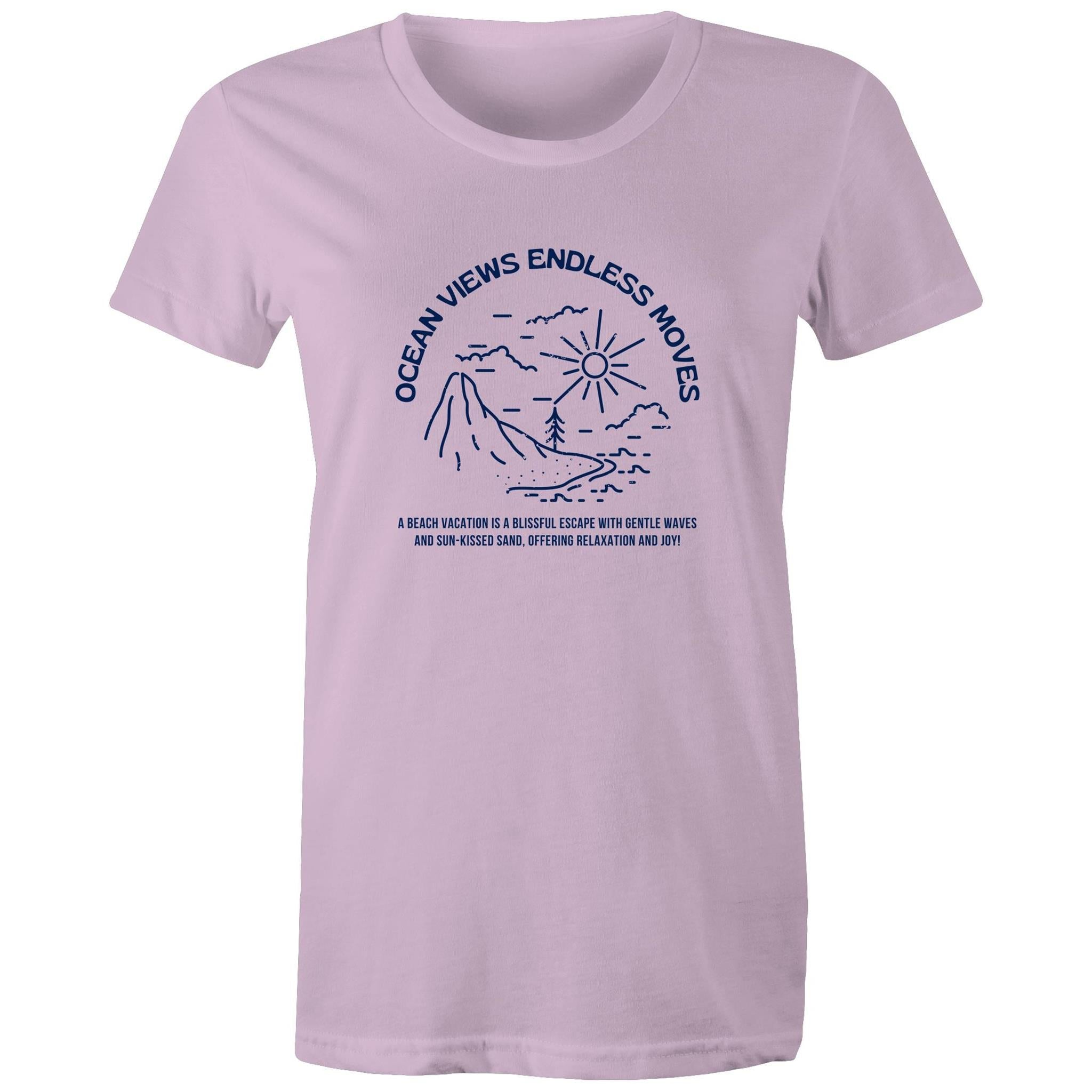 Women's Maple Tee Ocean Views Print 