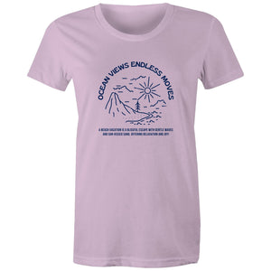 Women's Maple Tee Ocean Views Print 