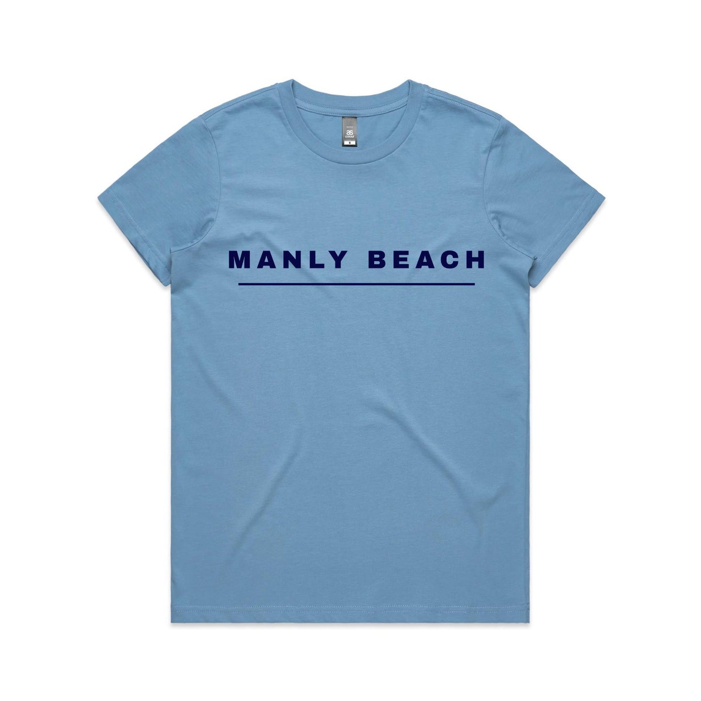 Lost Manly custom logo Manly Beach edition AS Colour Women's Maple Tee - Lost Manly Shop