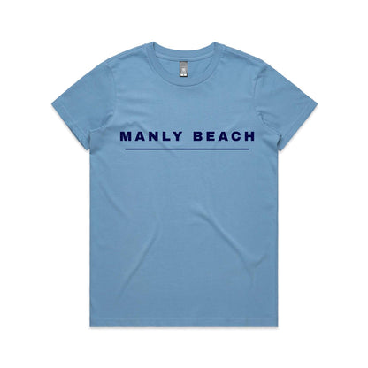 Lost Manly custom logo Manly Beach edition AS Colour Women's Maple Tee - Lost Manly Shop