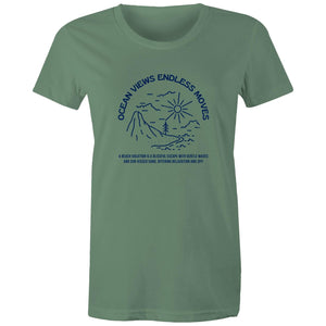 Women's Maple Tee Ocean Views Print 