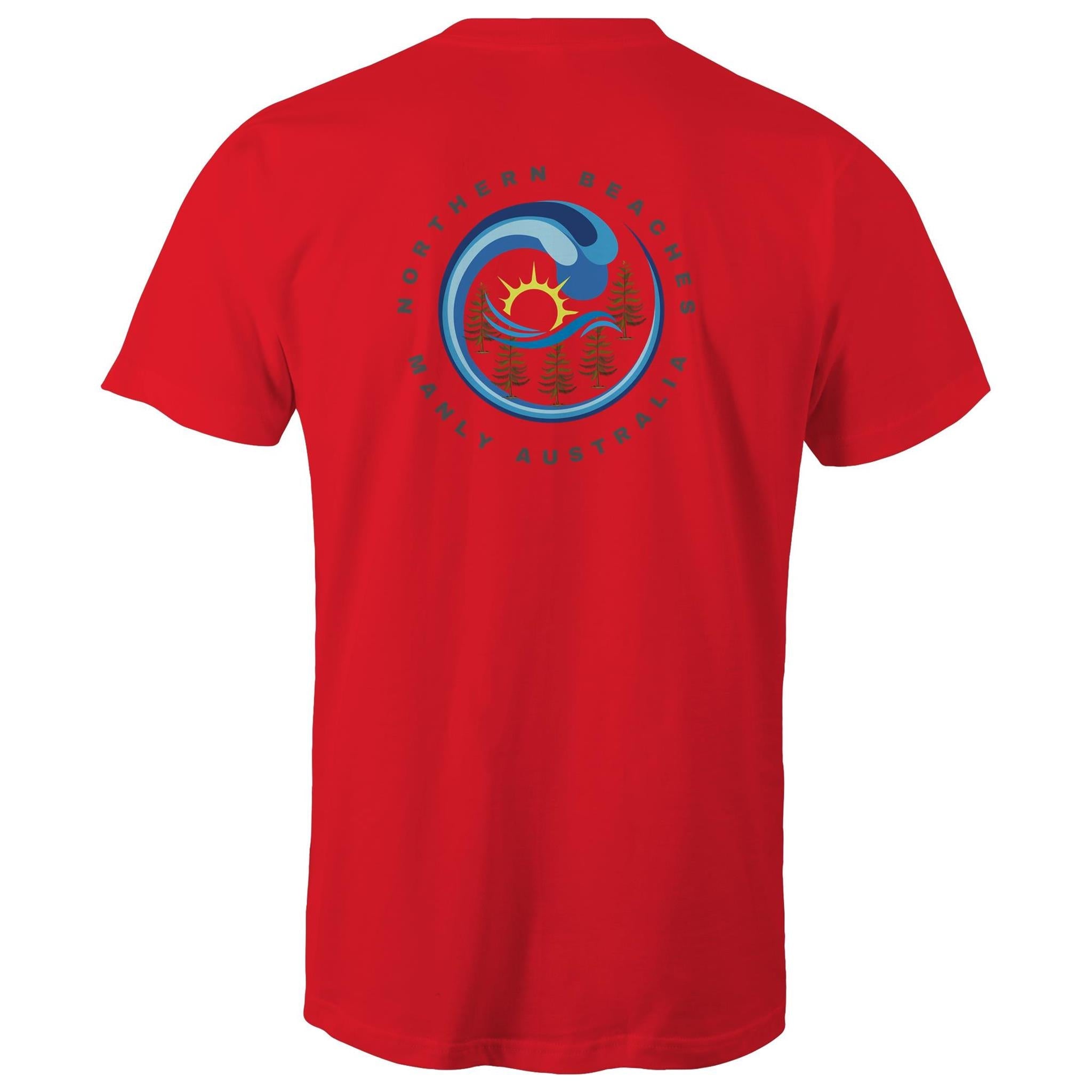 Northern Beaches Manly Australia front and back logo on AS Colour Staple Cotton Adult T-Shirt Ogo Merch