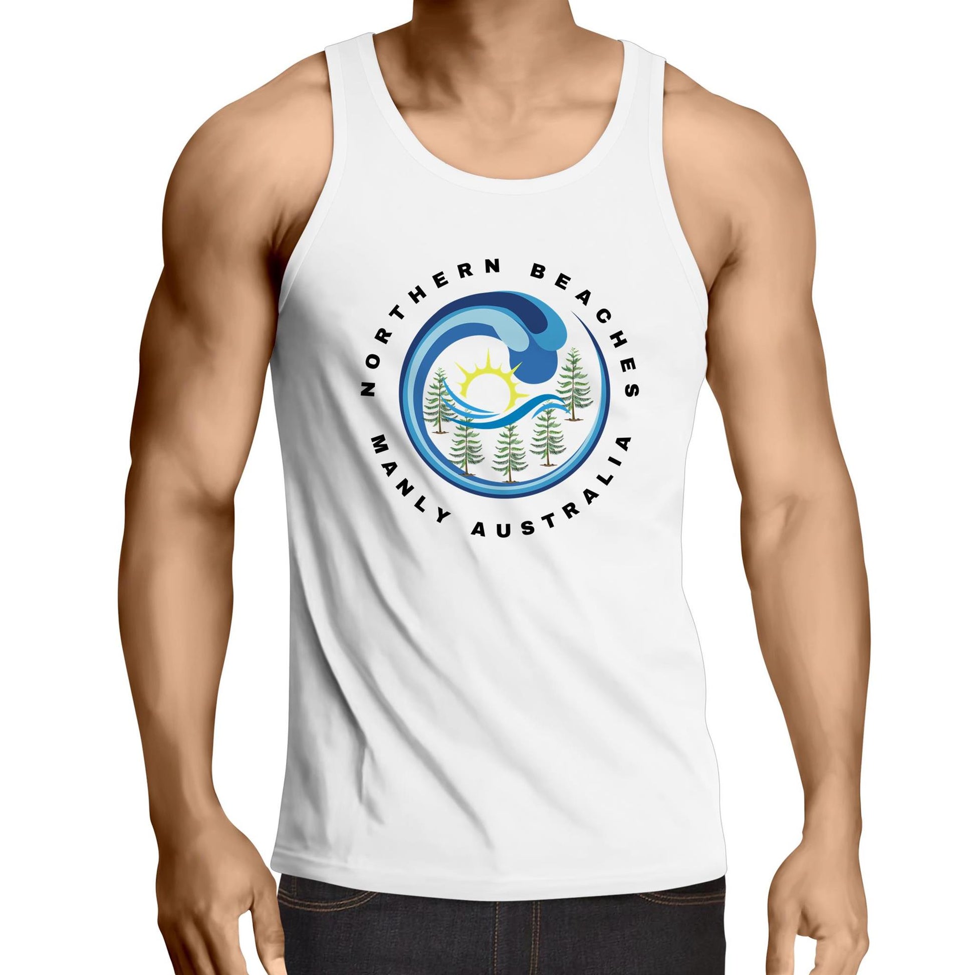 Lost Manly custom logo Manly edition AS Colour Lowdown - Mens Singlet Top - Lost Manly Shop