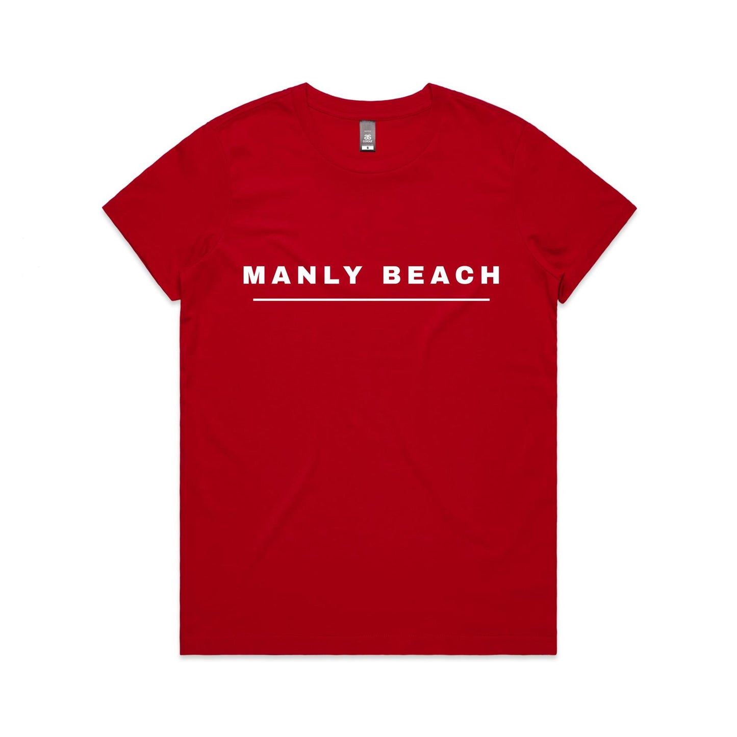 Lost Manly custom logo Manly Beach edition AS Colour Women's Maple Tee (vibrant colours) - Lost Manly Shop