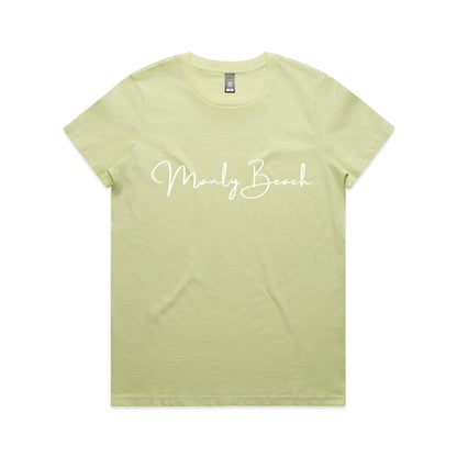 Lost Manly custom logo Manly Beach edition AS Colour Women's Maple Tee - Lost Manly Shop