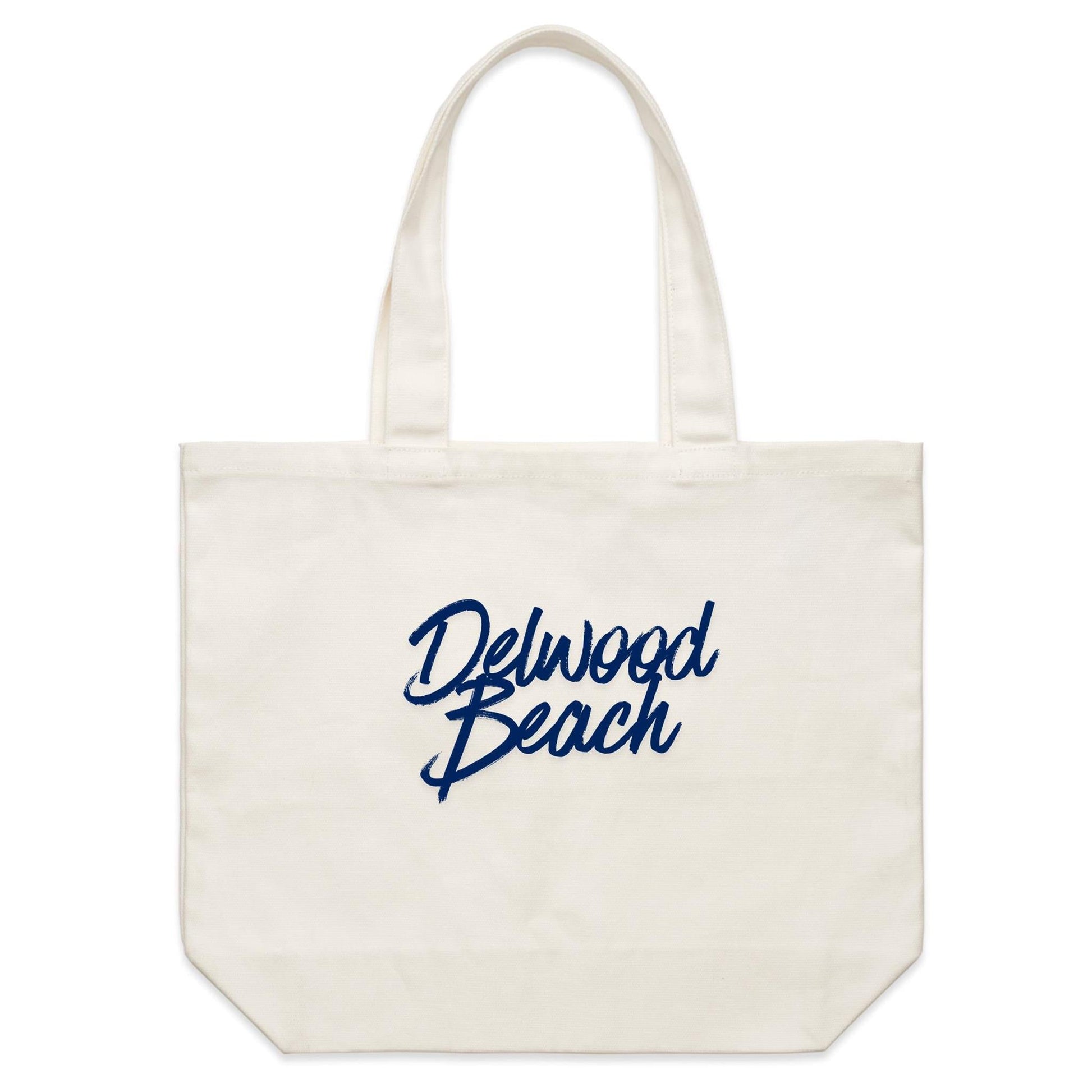 Lost Manly Canvas Tote — Delwood Beach Custom Logo Edition 