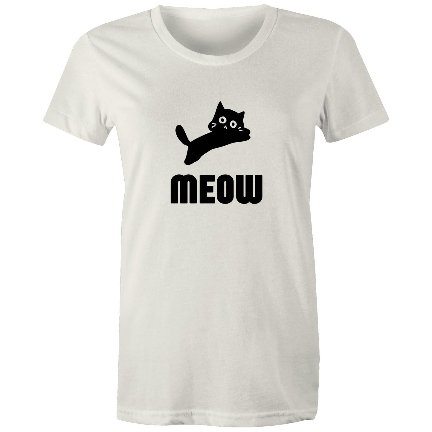 Women's Maple Tee Meow Print 