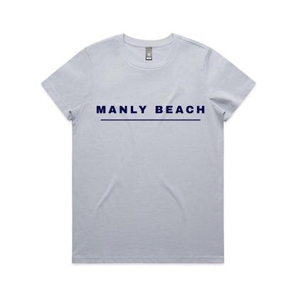 Lost Manly custom logo Manly Beach edition AS Colour Women's Maple Tee - Lost Manly Shop