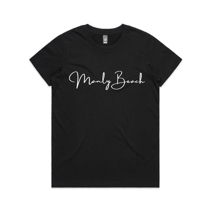 Lost Manly custom logo Manly Beach edition AS Colour Women's Maple Tee - Lost Manly Shop