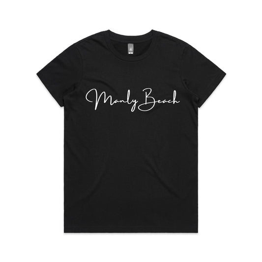 Lost Manly custom logo Manly Beach edition AS Colour Women's Maple Tee - Lost Manly Shop