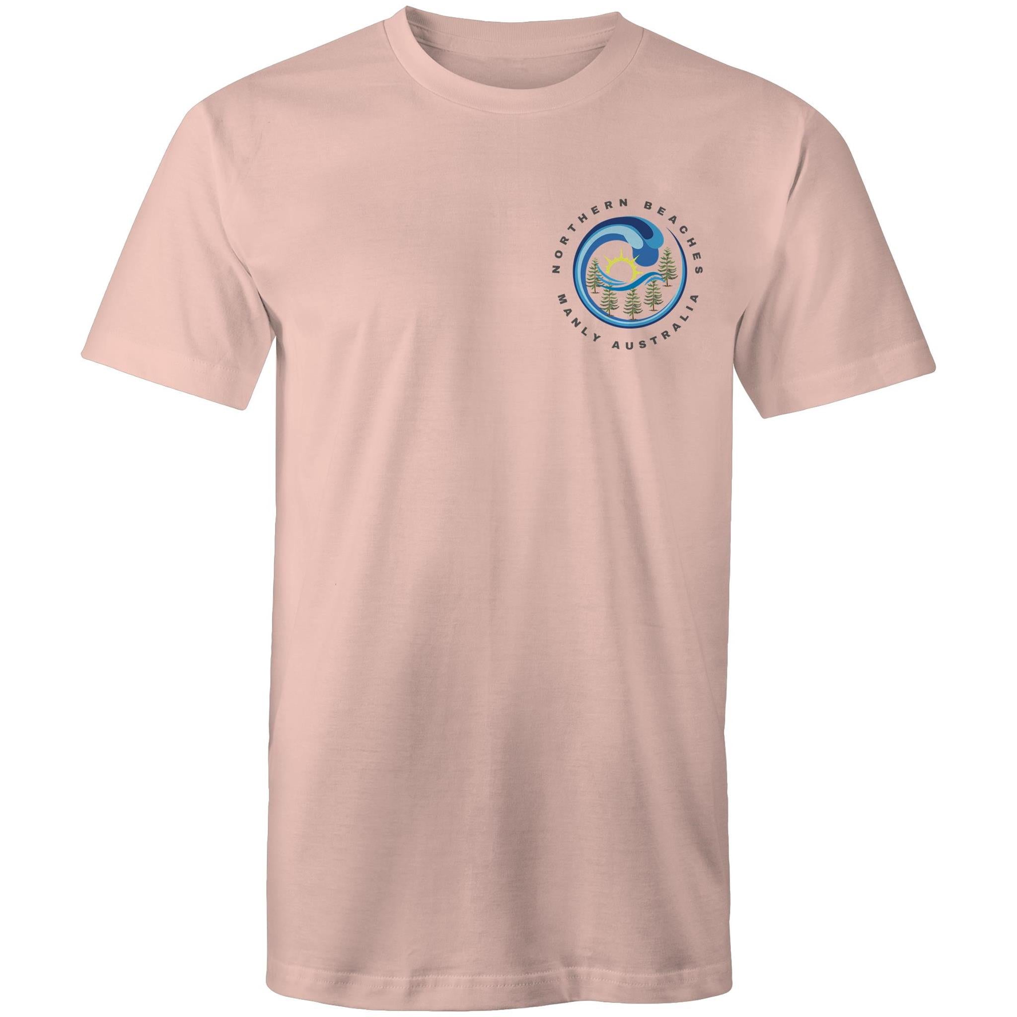 Northern Beaches Manly Australia small front grey font logo on AS Colour Cotton T-Shirt Ogo Merch