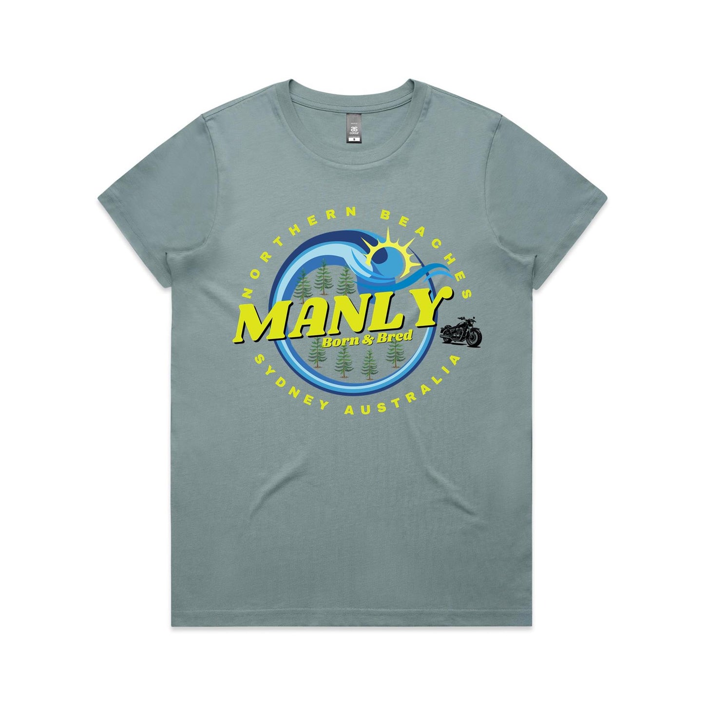 Lost Manly custom logo Manly Born & Bred edition AS Colour Women's Maple Tee - Lost Manly Shop