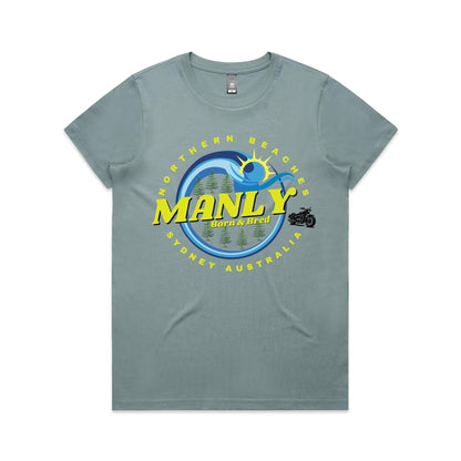 Lost Manly custom logo Manly Born & Bred edition AS Colour Women's Maple Tee - Lost Manly Shop