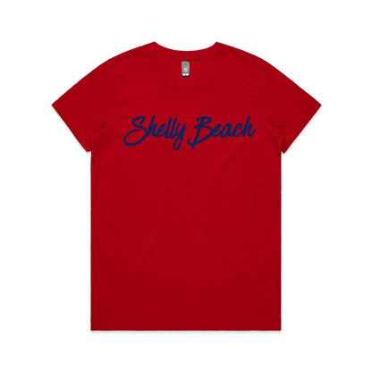Lost Manly Custom Shelly Beach Logo Edition AS Colour Women's Maple Tee - Lost Manly Shop