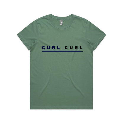 Lost Manly custom logo Curl Curl edition AS Colour Women's Maple Tee - Lost Manly Shop