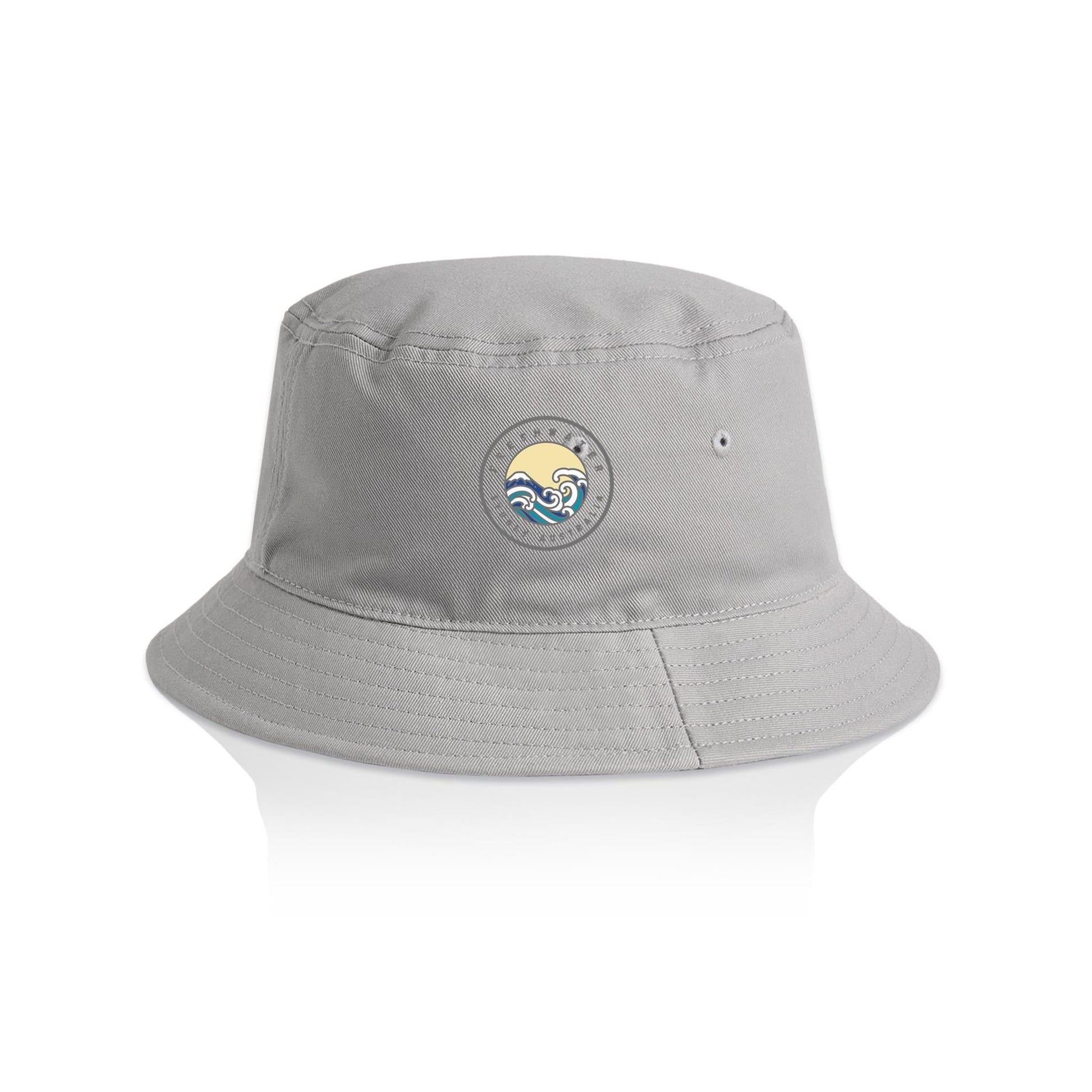 AS Colour Bucket Hat Freshwater Australia custom logo grey font 