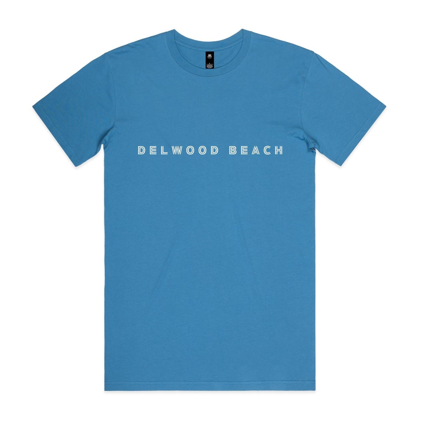 Delwood Beach custom logo Printed on AS Colour Staple Tee 