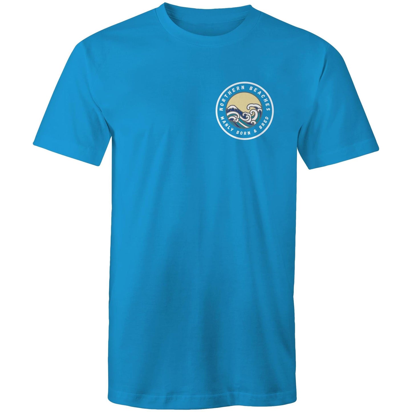 Mens T-Shirt Northern Beaches Manly Born & Bred custom logo 