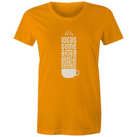 Women's Maple Tee Coffee Print 
