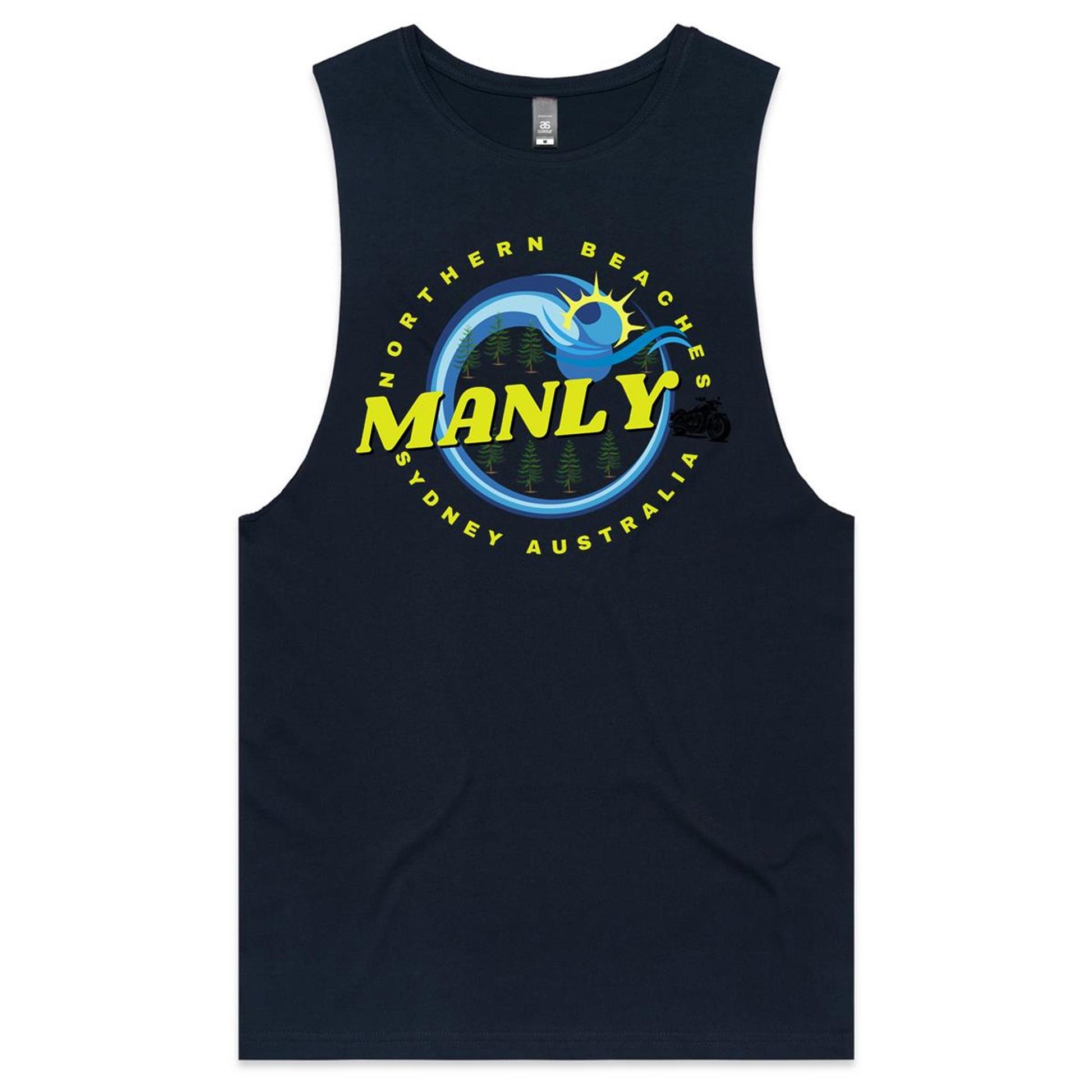 Lost Manly custom logo Manly Born & Bred edition AS Colour Lowdown - Mens Barnard Tank - Lost Manly Shop