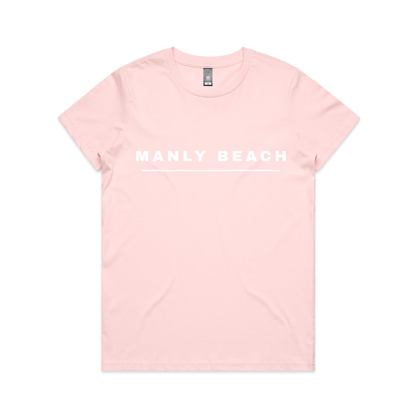 Lost Manly custom logo Manly Beach edition AS Colour Women's Maple Tee (pastels) - Lost Manly Shop