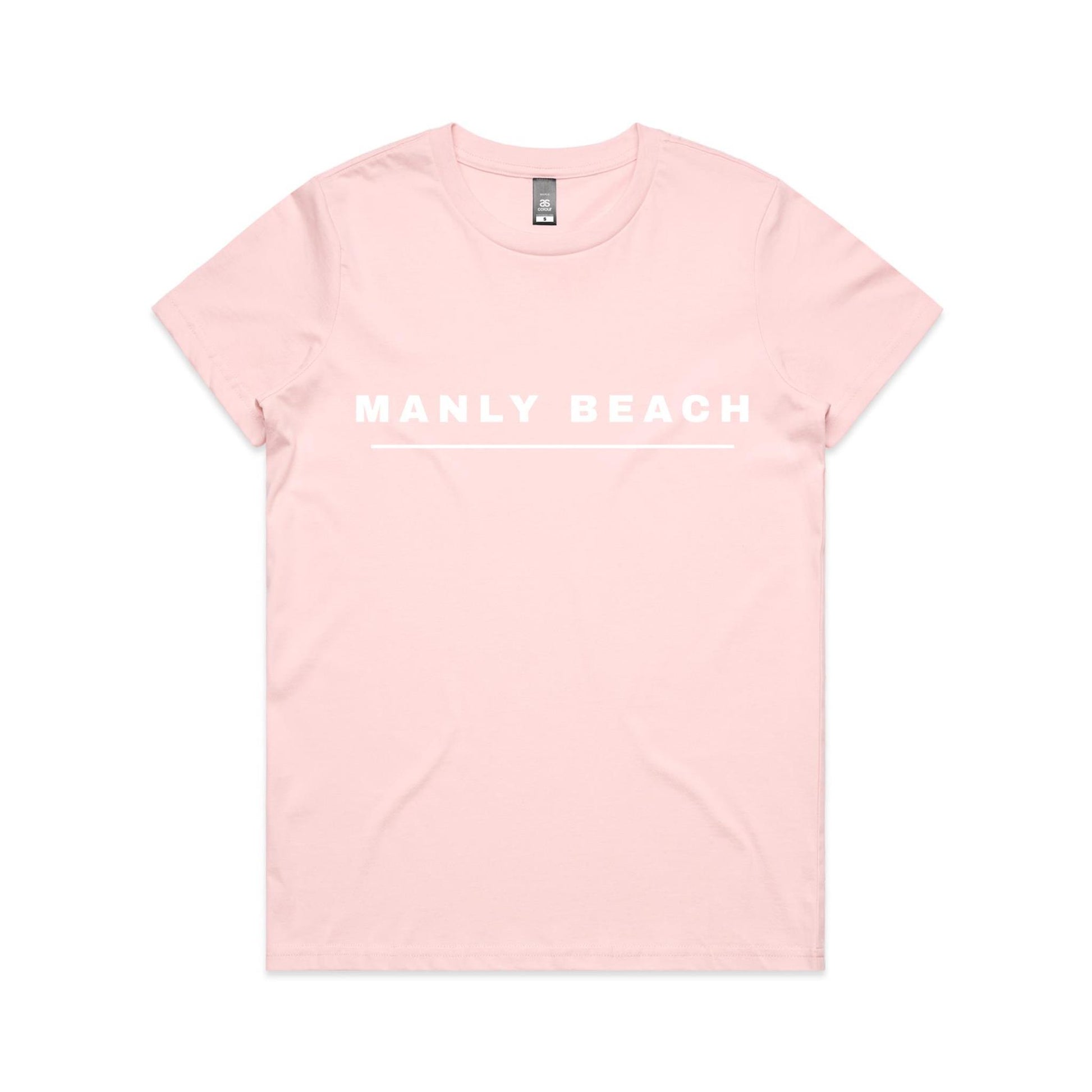 Lost Manly custom logo Manly Beach edition AS Colour Women's Maple Tee (pastels) - Lost Manly Shop