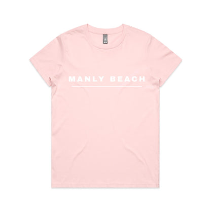 Lost Manly custom logo Manly Beach edition AS Colour Women's Maple Tee (pastels) - Lost Manly Shop