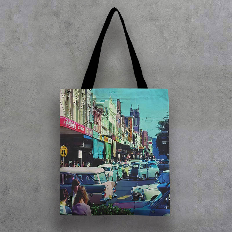 Canvas Tote Bag Black Strap 