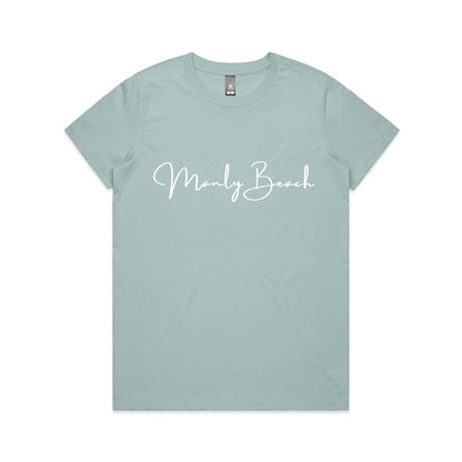 Lost Manly custom logo Manly Beach edition AS Colour Women's Maple Tee - Lost Manly Shop