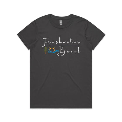Lost Manly custom logo Manly Beach edition AS Colour Women's Maple Tee - Lost Manly Shop