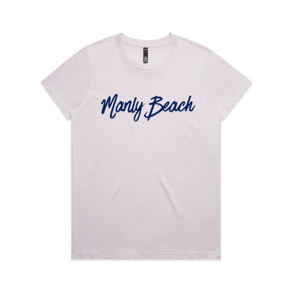 Lost Manly custom logo Manly Beach edition AS Colour Women's Maple Tee - Lost Manly Shop