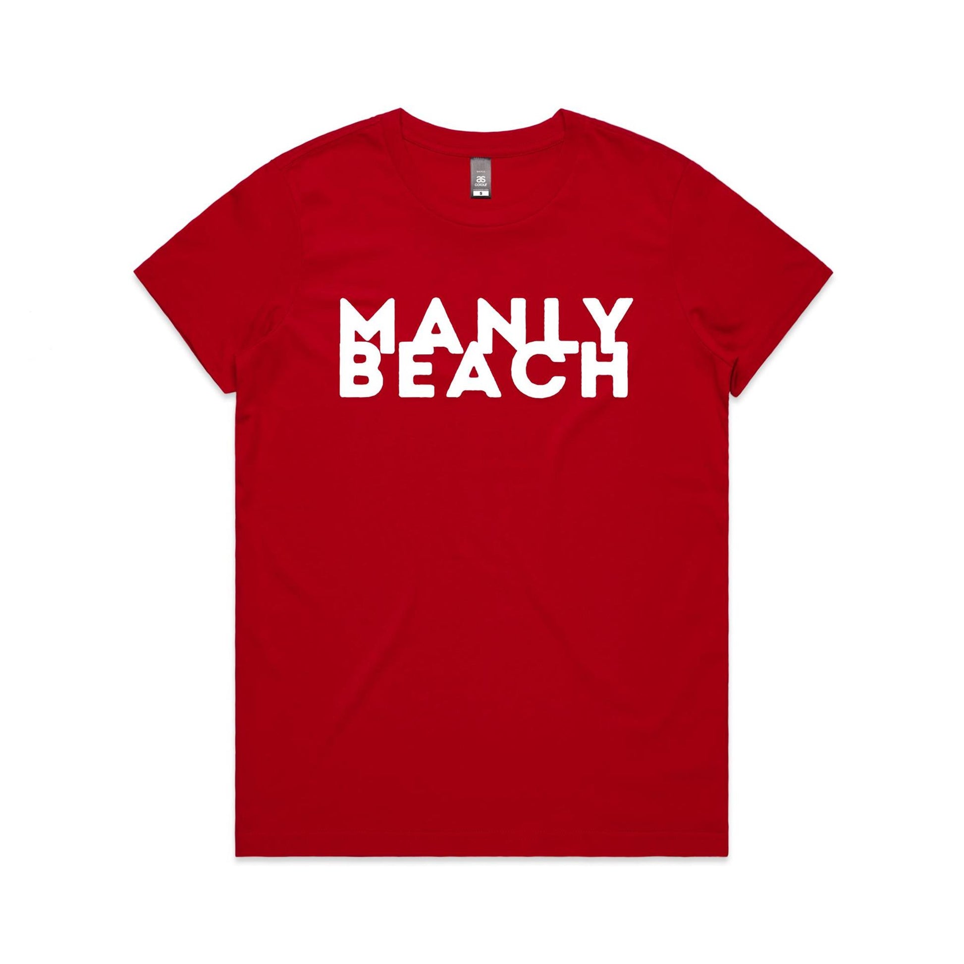 Lost Manly custom logo Manly Beach edition AS Colour Women's Maple Tee - Lost Manly Shop