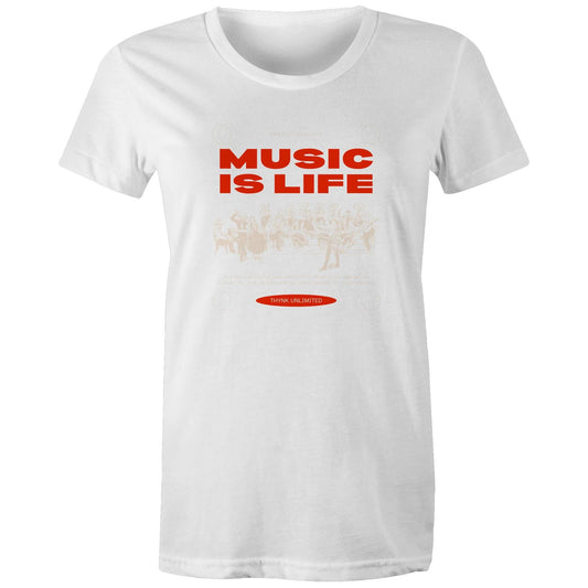 Women's Maple Tee Music is my Life 