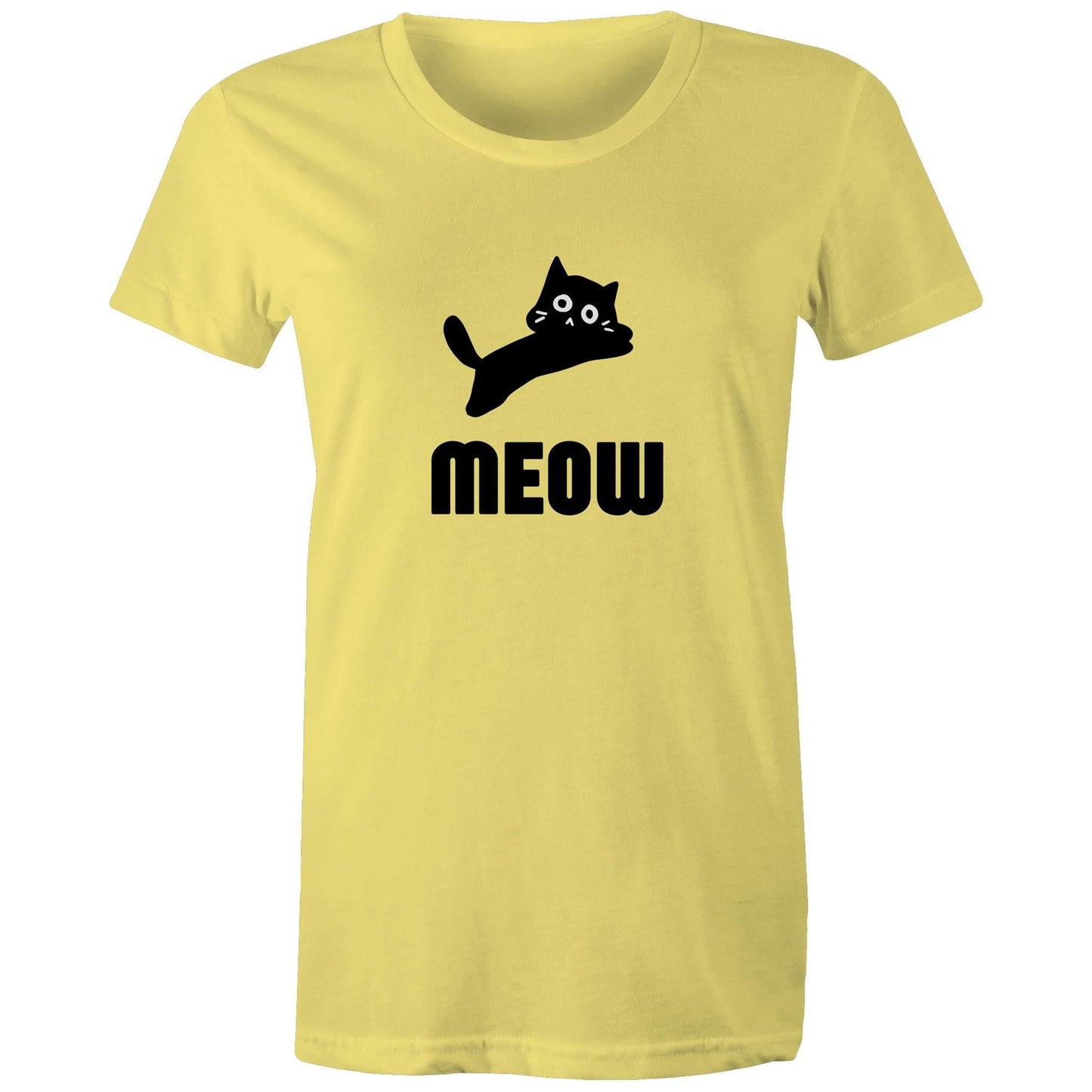 Women's Maple Tee Meow Print 