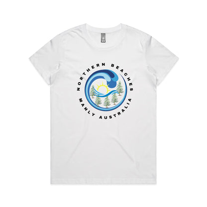 Lost Manly Custom Logo Northern Beaches Manly Australia Edition AS Colour Women's Maple Tee - Lost Manly Shop