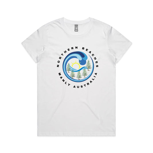 Lost Manly Custom Logo Northern Beaches Manly Australia Edition AS Colour Women's Maple Tee - Lost Manly Shop
