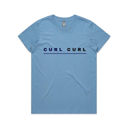 Lost Manly custom logo Curl Curl edition AS Colour Women's Maple Tee - Lost Manly Shop