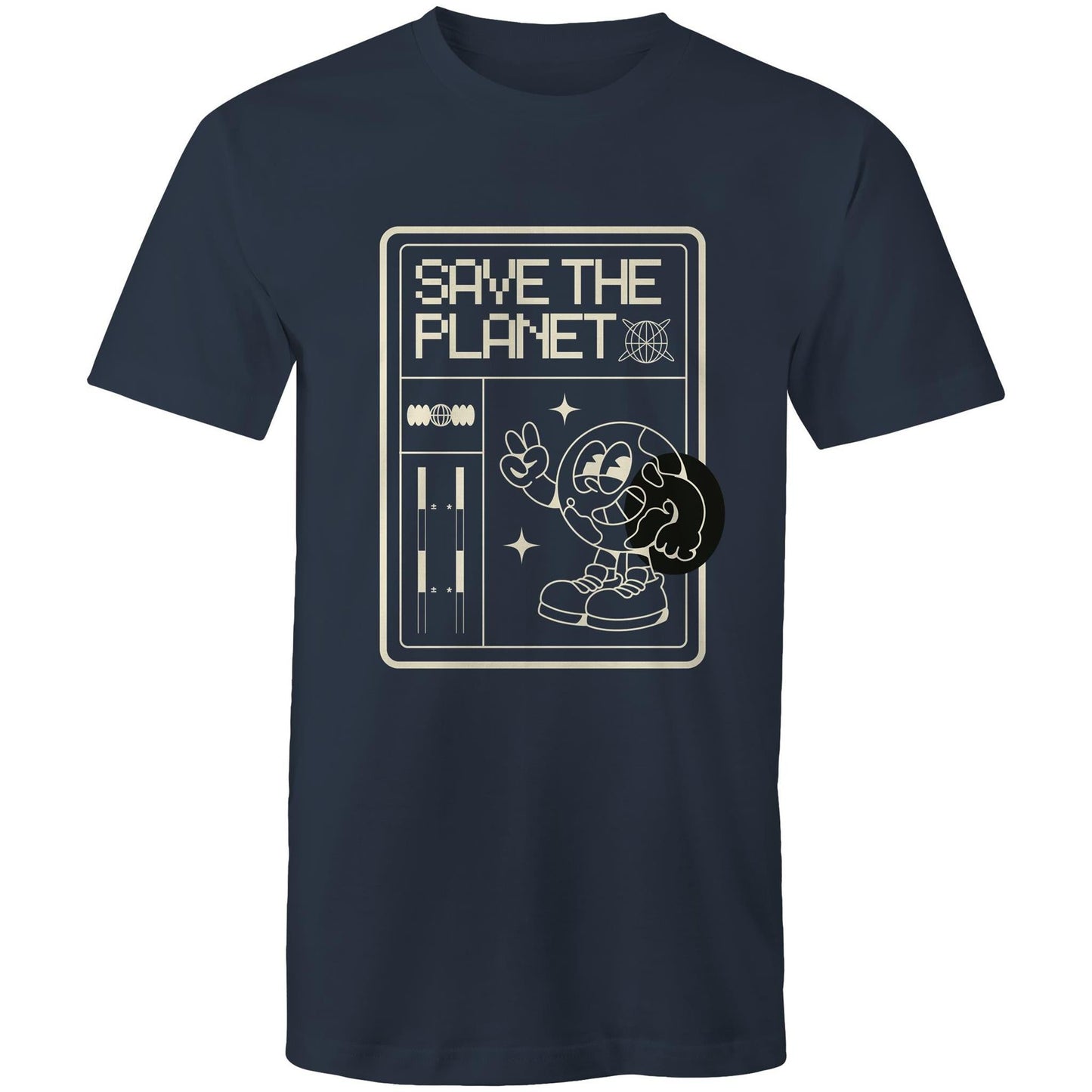 Mens T-Shirt Save the Planet custom logo 